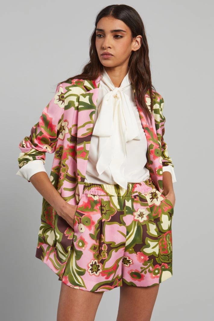 Envers-satin blazer - PINK GREEN