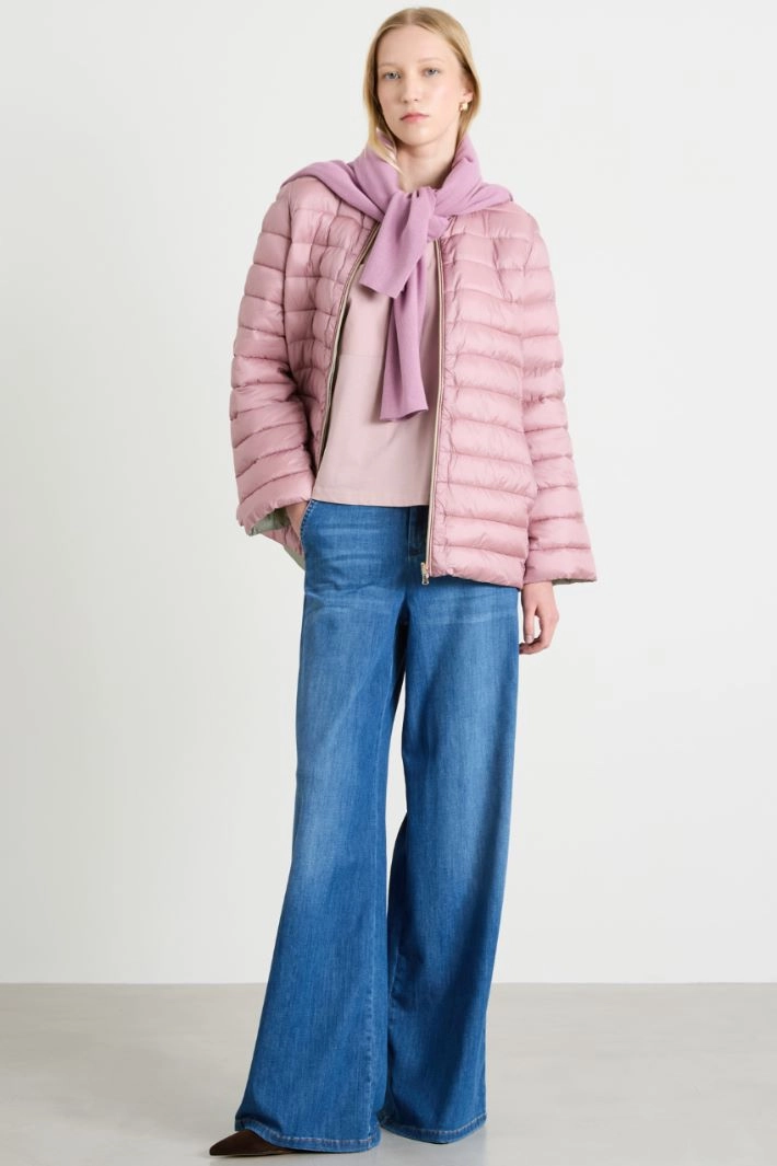 Padded jacket with Mandarin collar - PINK GREEN