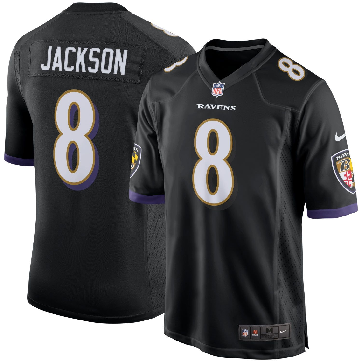 Lamar Jackson #8 Baltimore Ravens Nike Game NFL Football Jersey Black