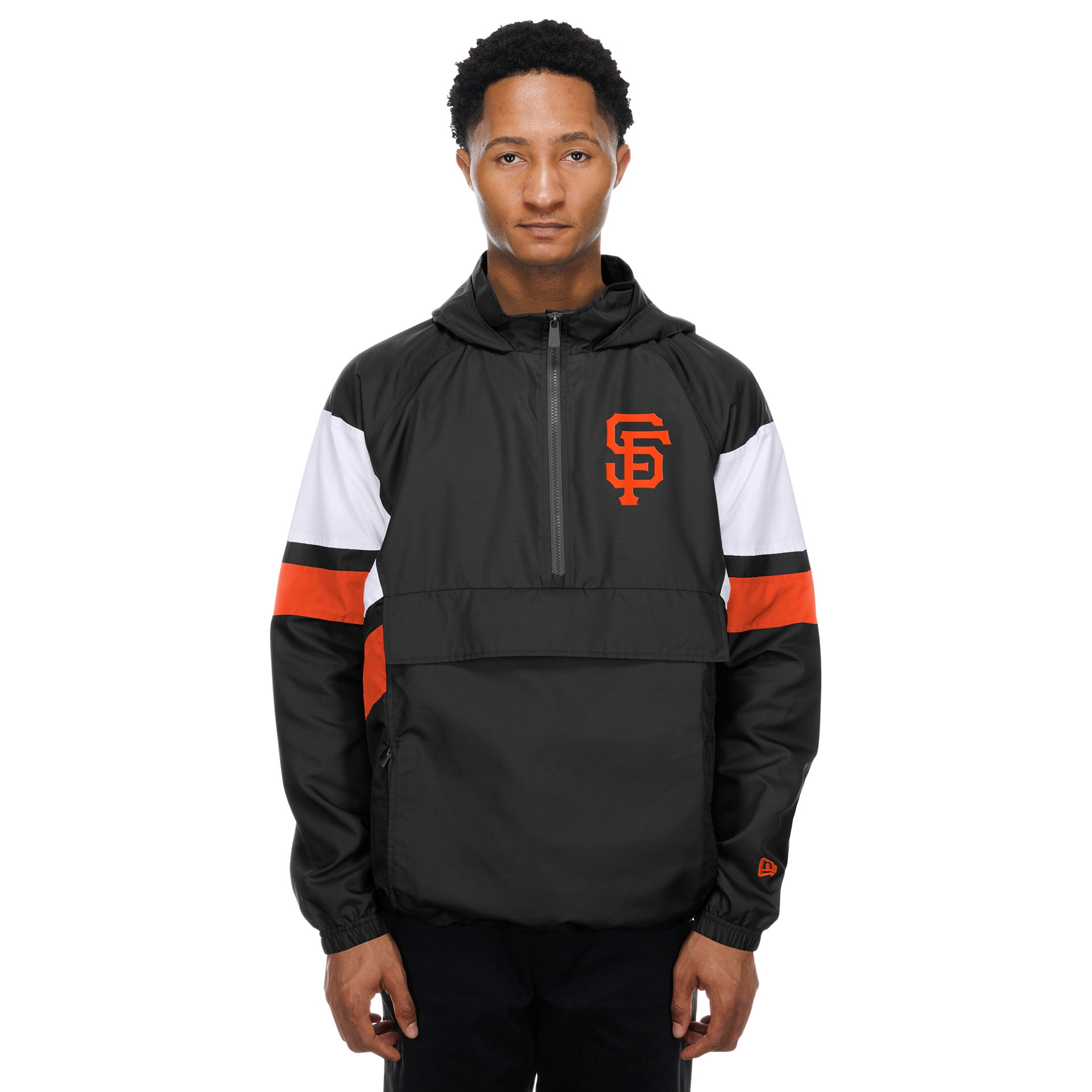 San Francisco Giants MLB Quarter Zip Windbreaker Jacket Black