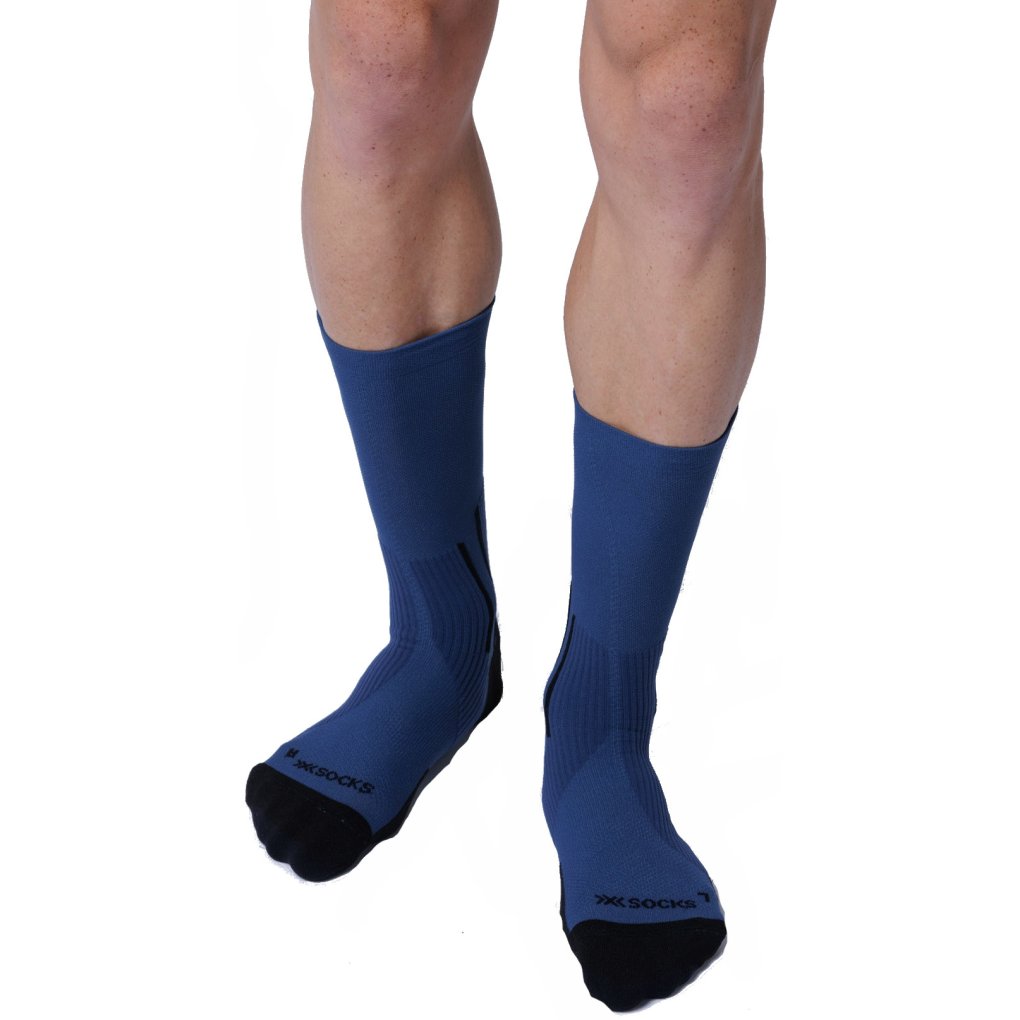 X-Socks Run Perform Crew Socks - marine/x black