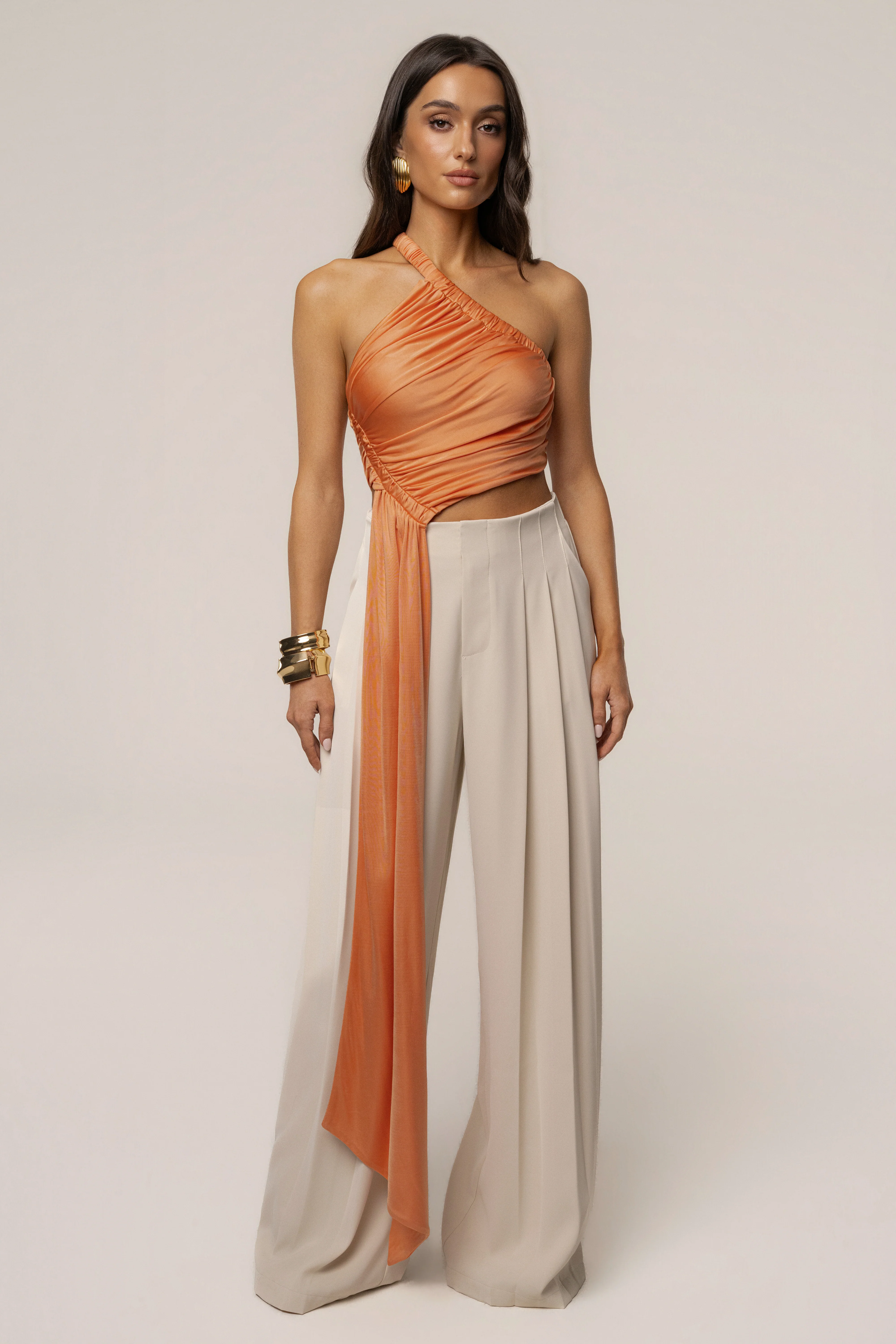 Peach Spotlight Draped Top