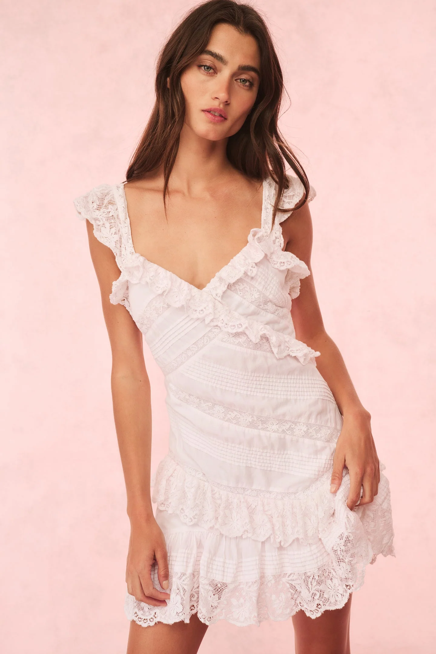Bensley Cotton & Lace Mini Dress