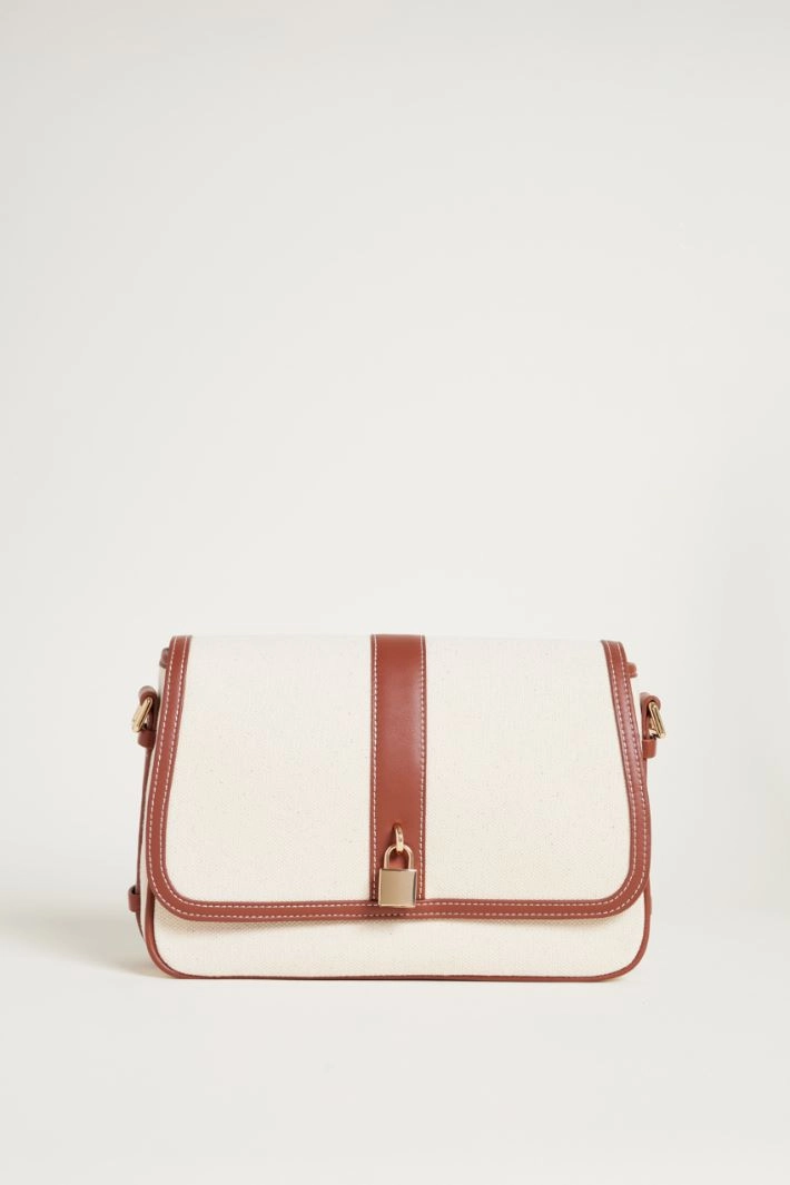 Canvas shoulder bag - IVORY BROWN