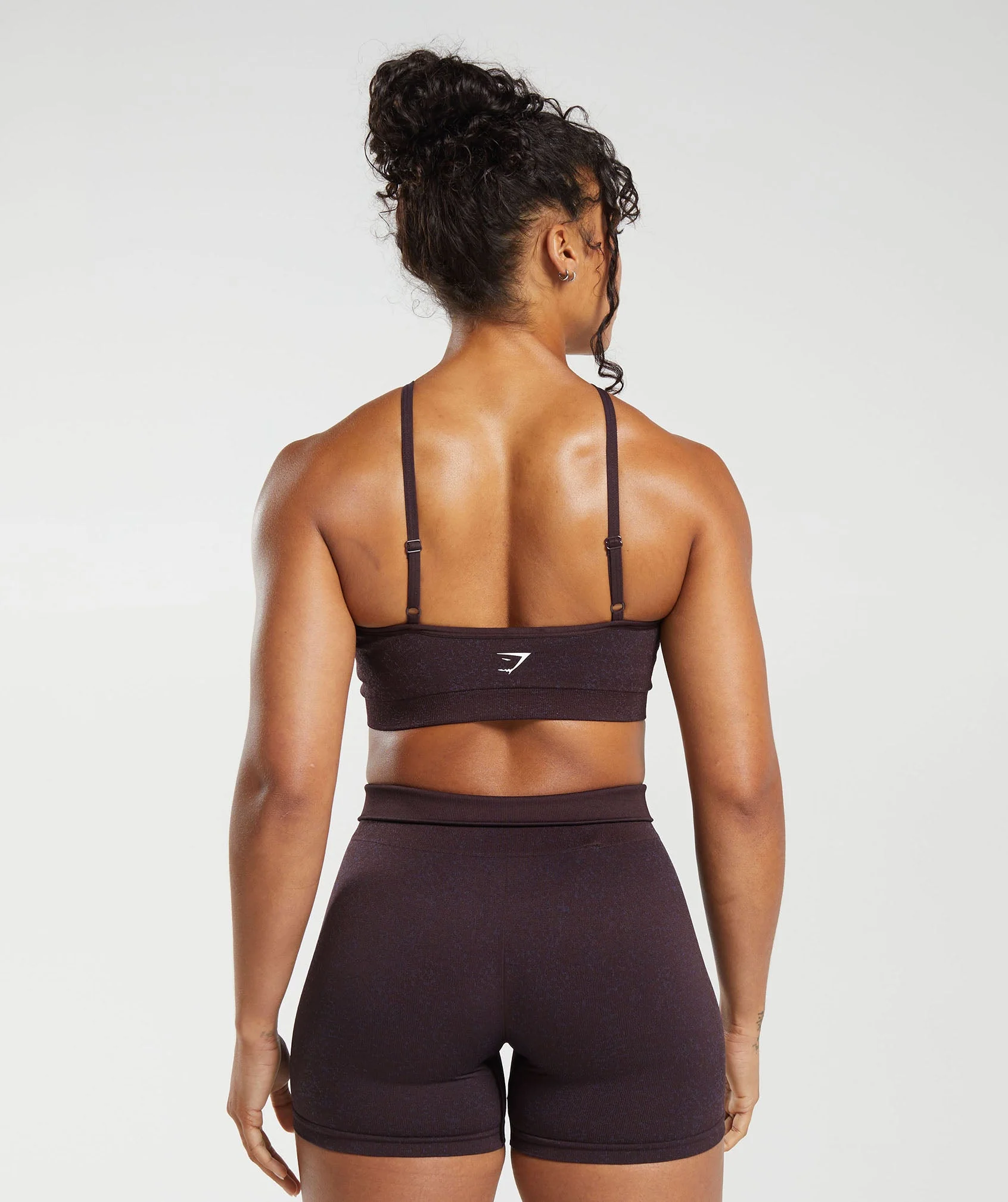 Adapt Fleck Seamless Halterneck Bralette Plum Brown/Dewberry Purple