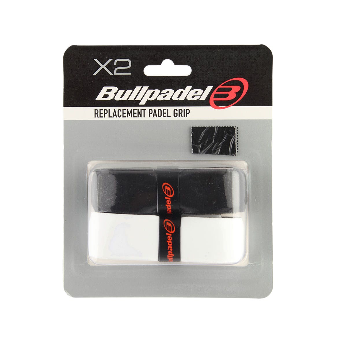 BOX 12 PCS - BLISTER (2 PCS) OVERGRIPS BULLPADEL BLACK/WHITE