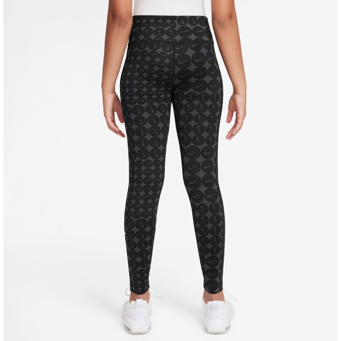 Nike One Dri-FIT High Tights Kids - black/white HF8228-010