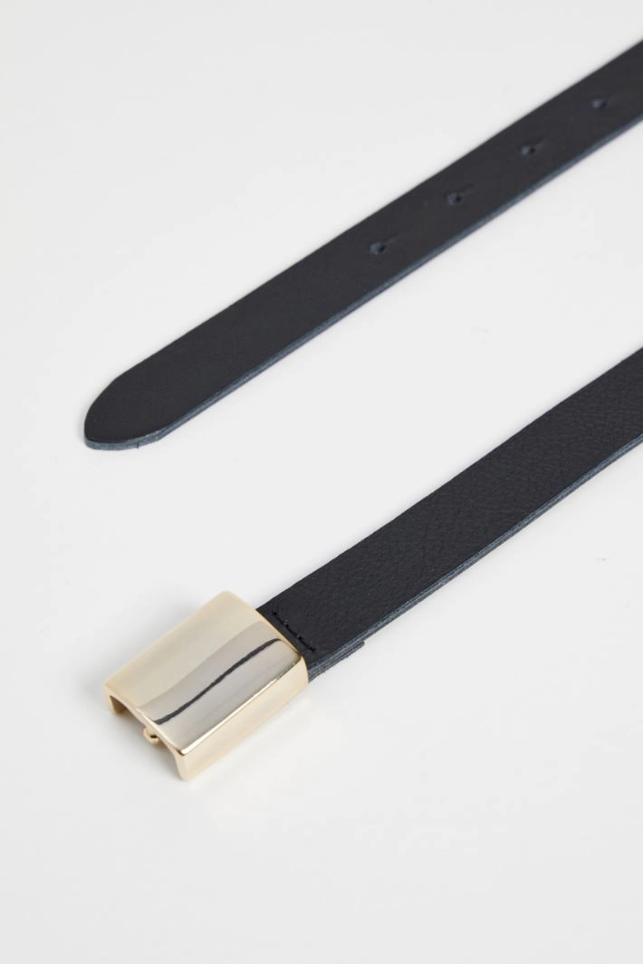 Belt with plate buckle - BLACK