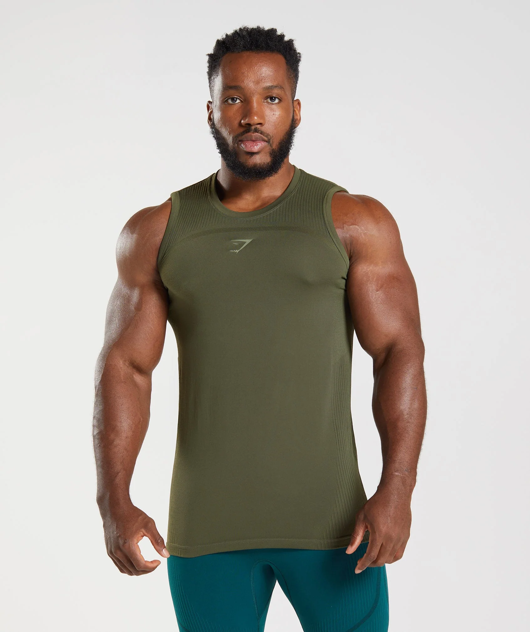 315 Seamless Tank Core Olive/Marsh Green