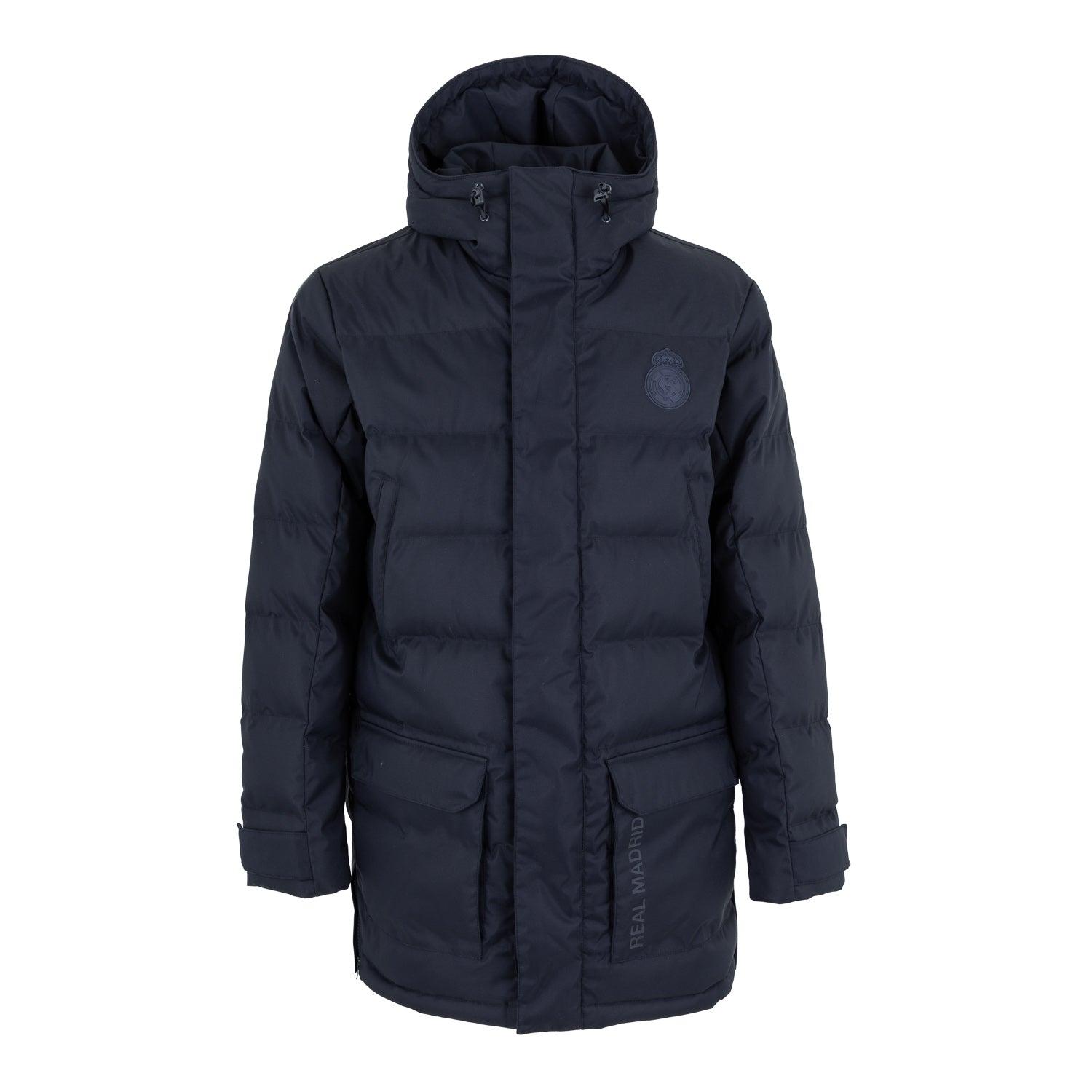 Mens Outerwear Long Padded Parka Coat Navy