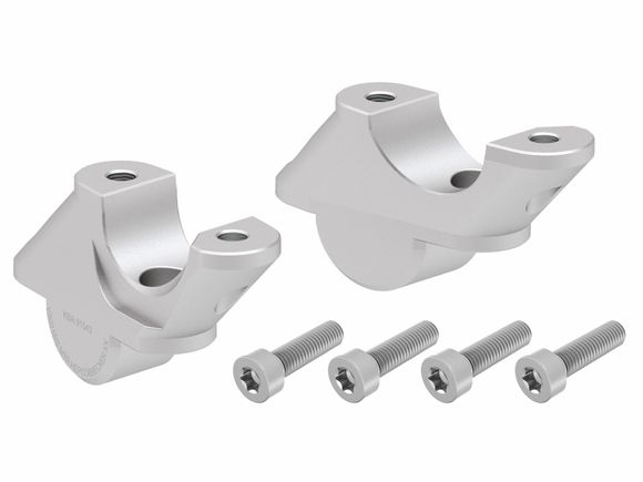 Hepco & Becker Handlebar Riser with 30 mm rise and 21 mm pullback - SilverRef: HBE05008A / 42456515 00 09