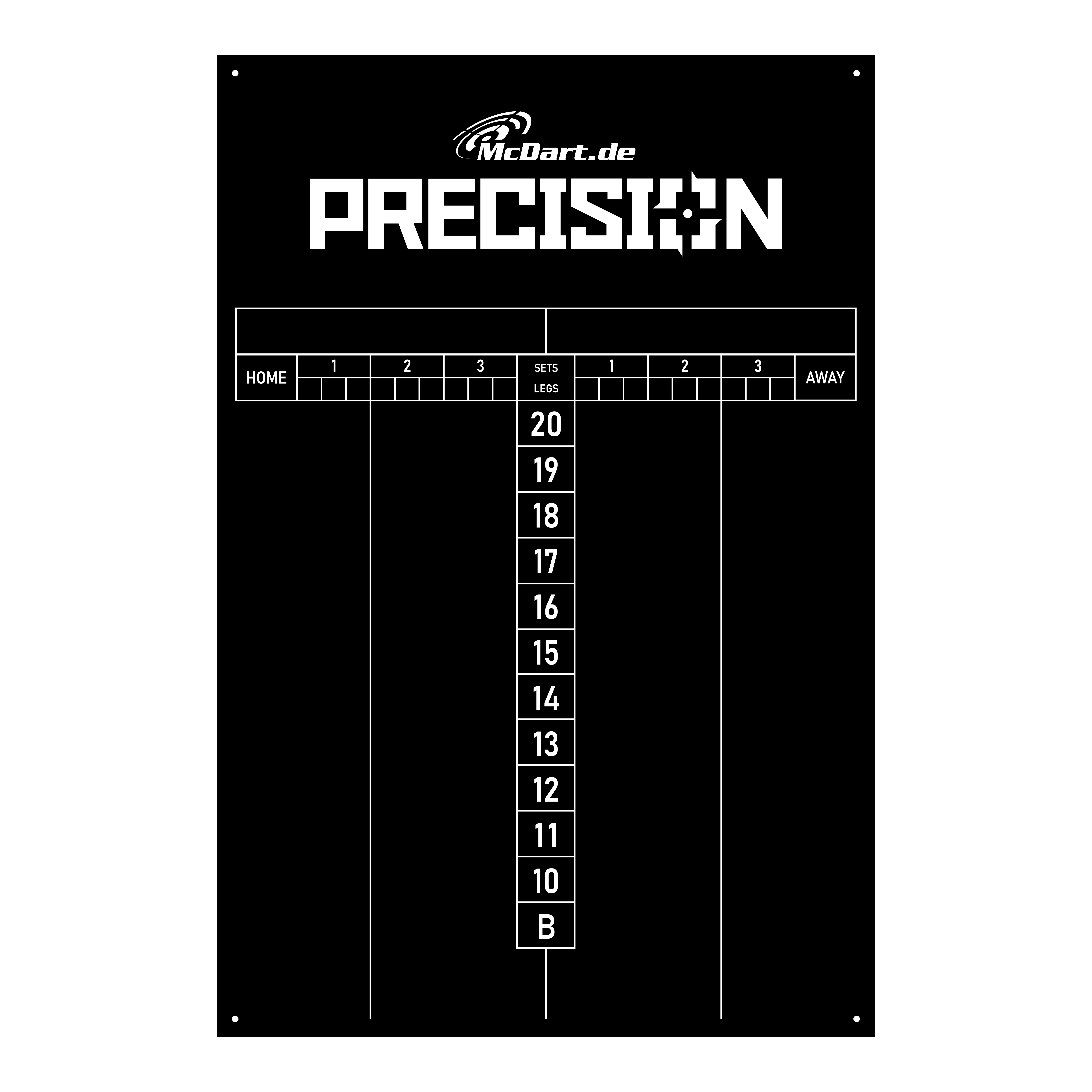 McDart Precision Scoreboard 40 x 60 cm