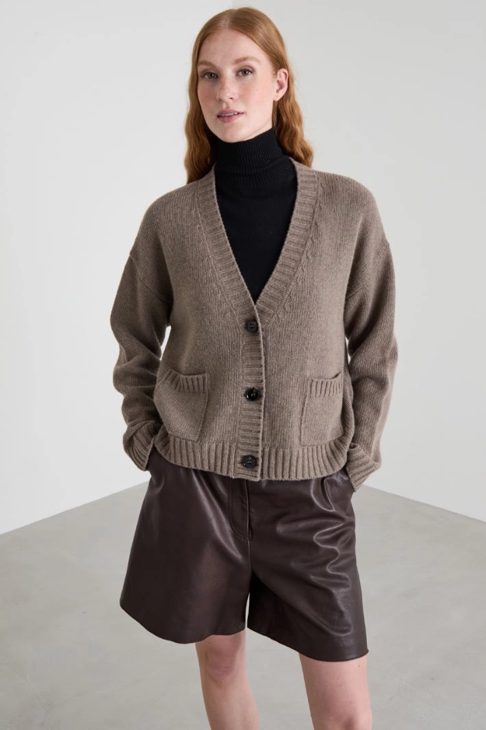 Cardigan with pockets - DOVE GREY