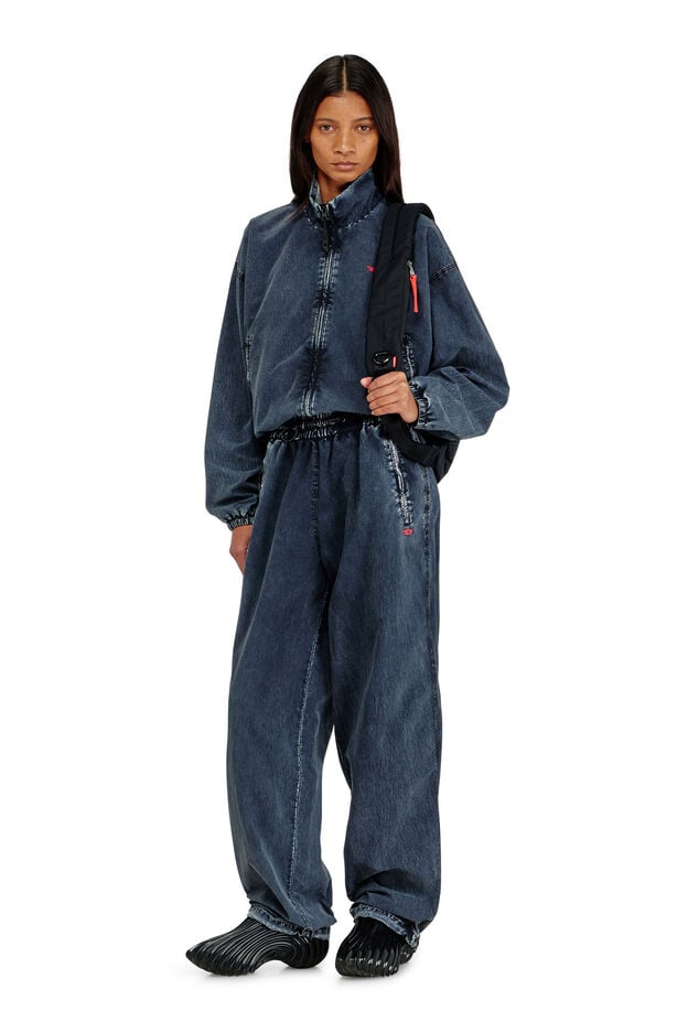 Acid-wash track pants in nylon Taslan