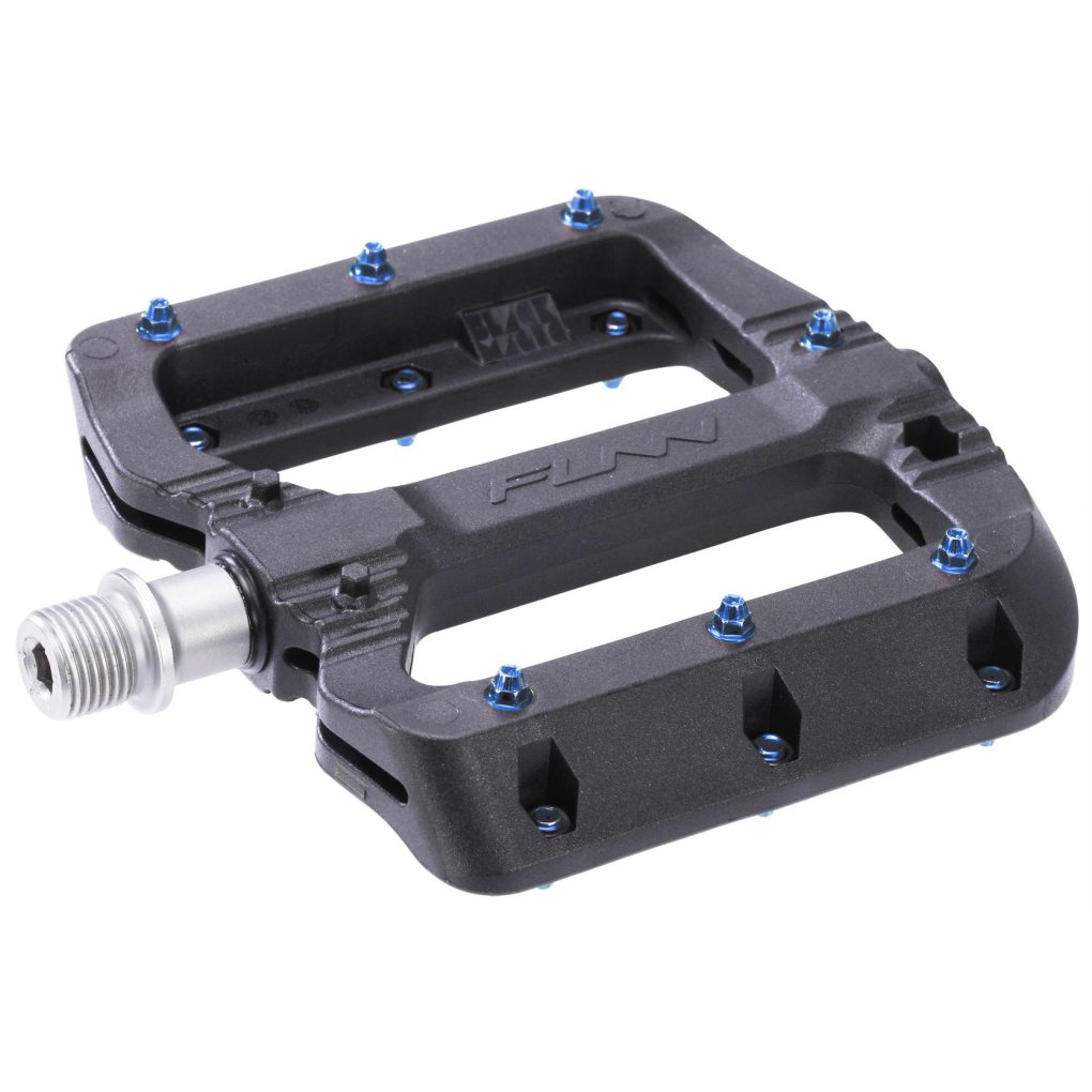 Funn Black Magic Flat Pedals - blue pins