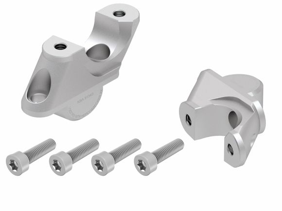Hepco & Becker Handlebar Riser with 30 mm rise and 21 mm pullback - SilverRef: HBE05008A / 42456515 00 09