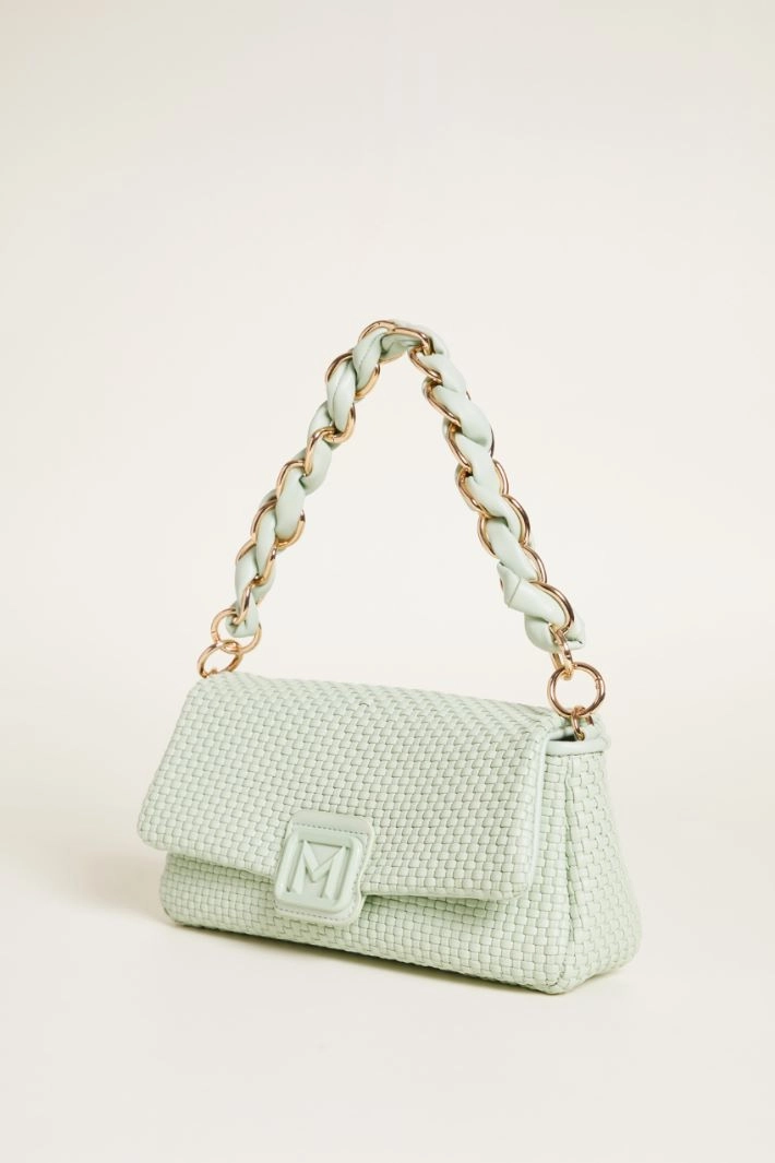 Woven coated fabric bag - GREEN