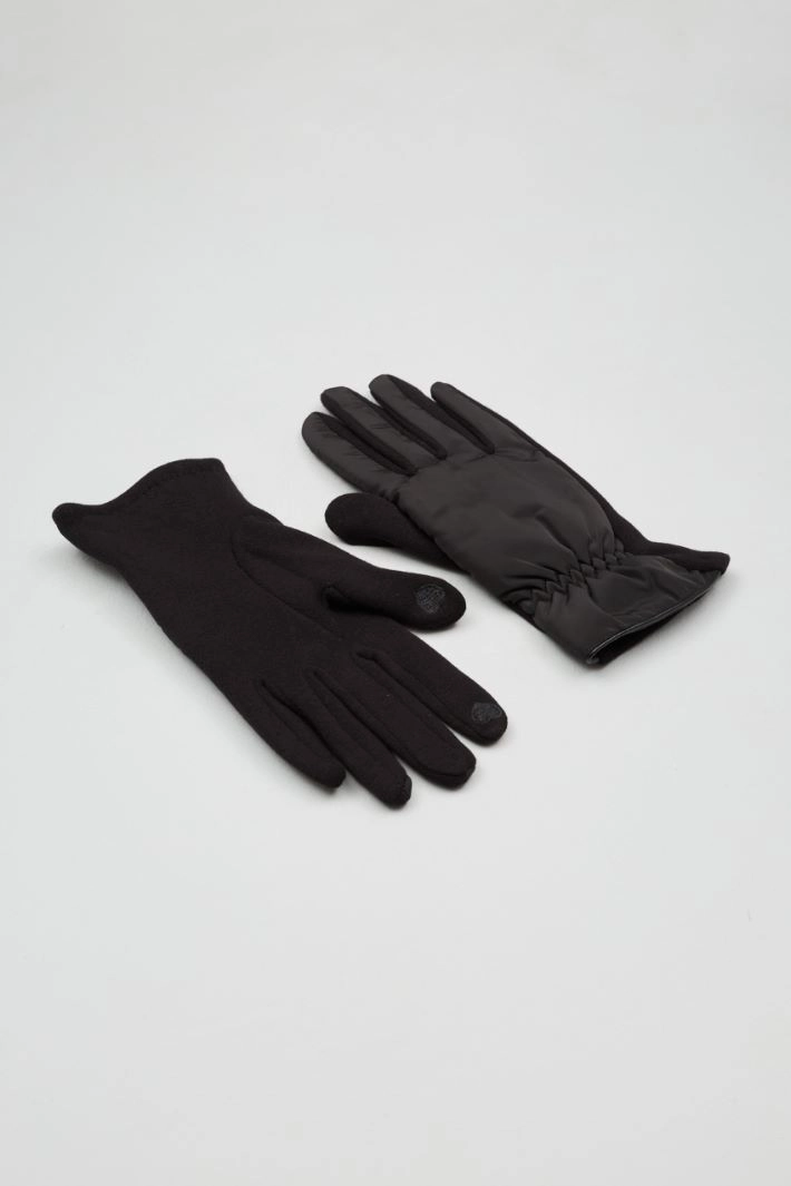 Technical canvas gloves - BLACK