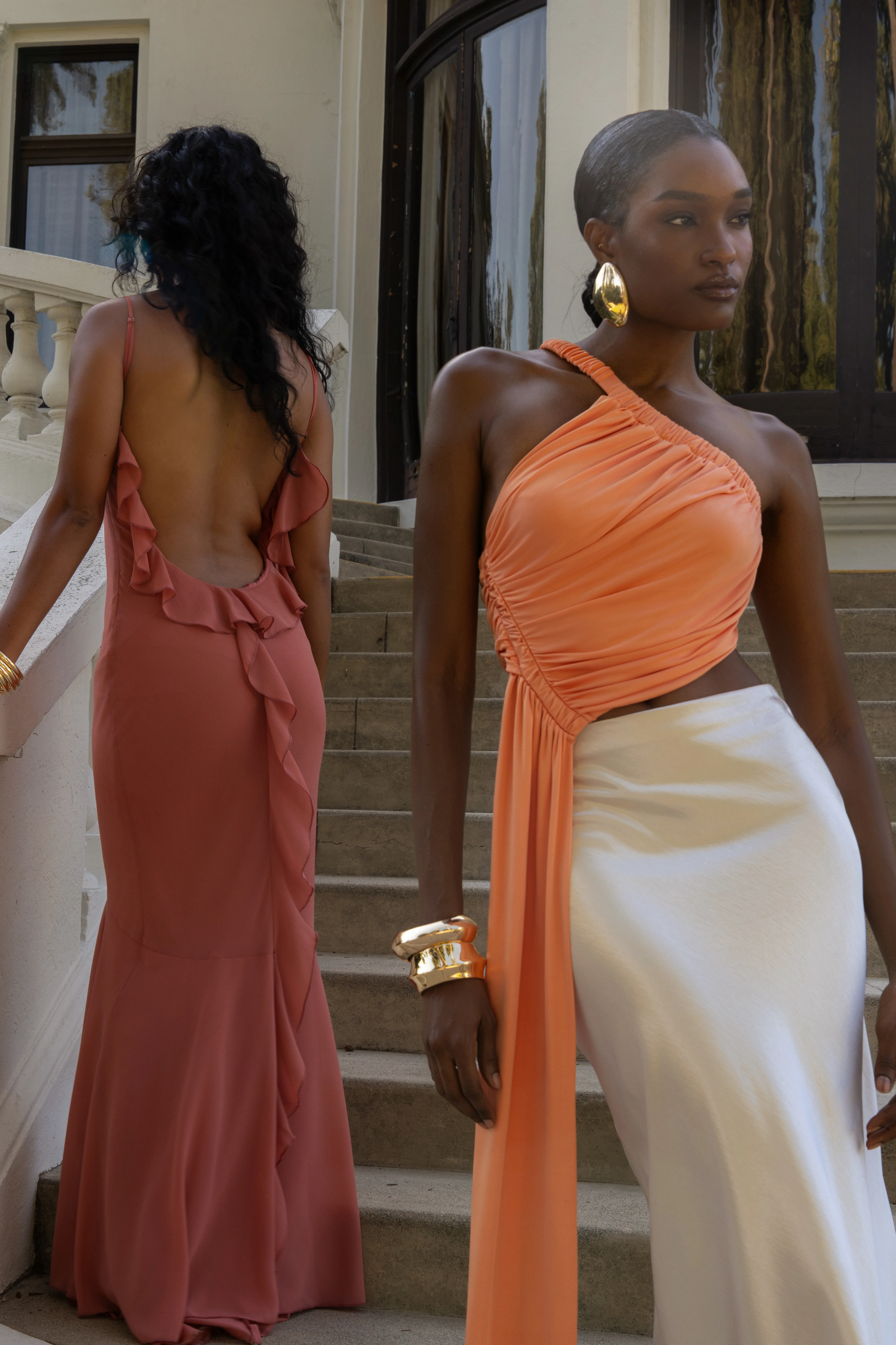 Peach Spotlight Draped Top