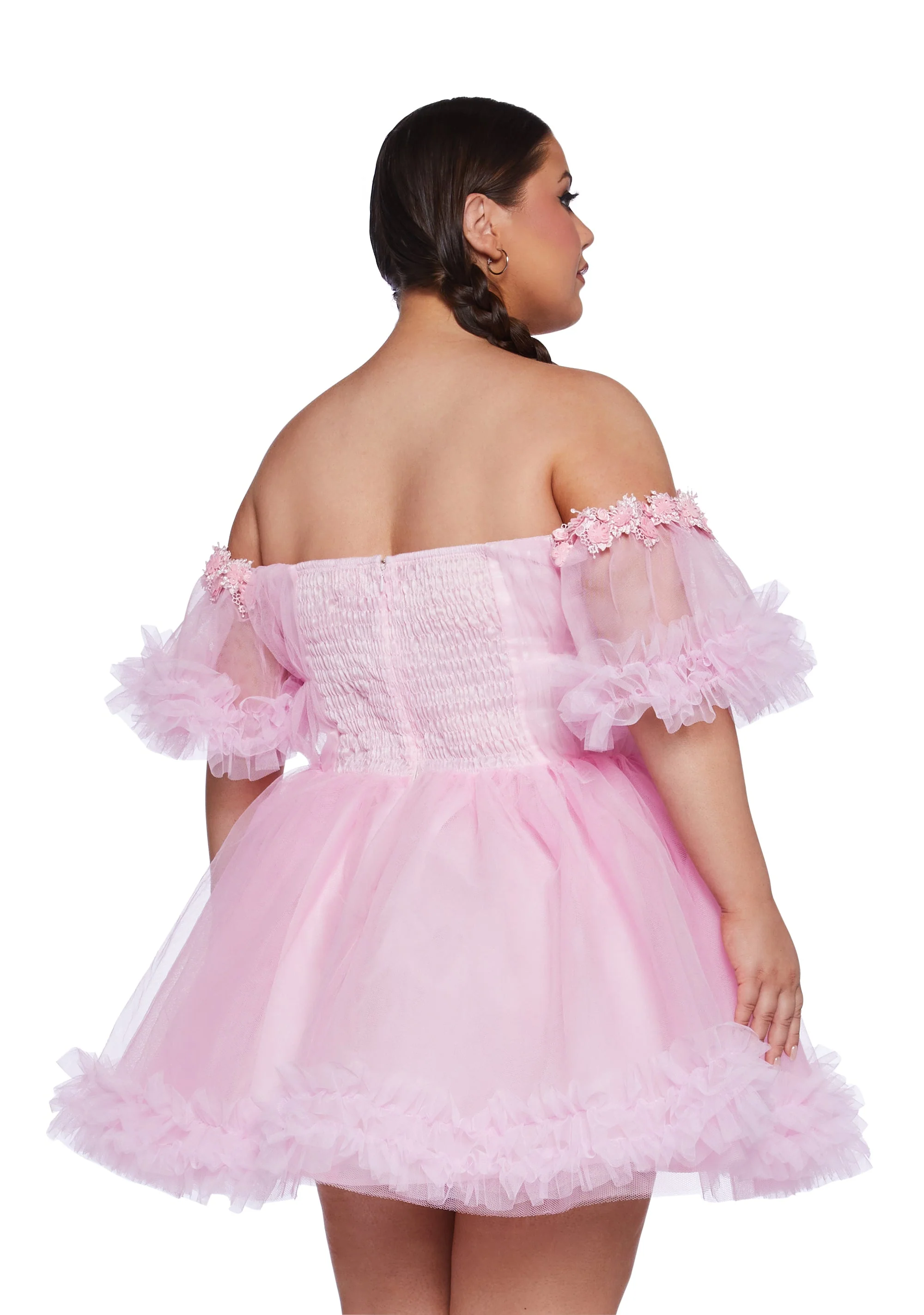 Winter Rose Mini Dress - Pink