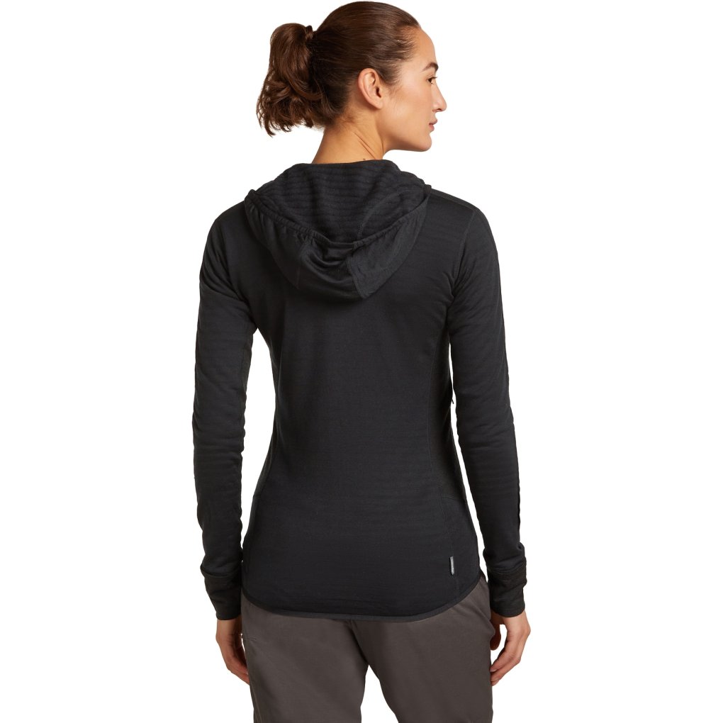 Icebreaker Merino 300 RealFleece™ Descender Longsleeve Zip Hoodie Women - Black