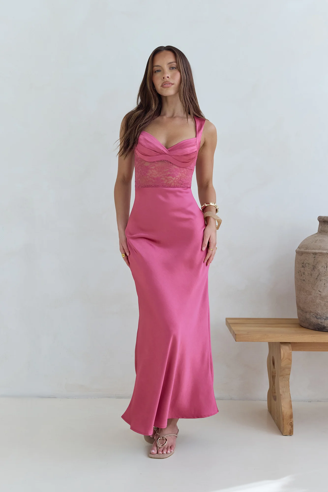 Milos Nights Midi Dress Rose