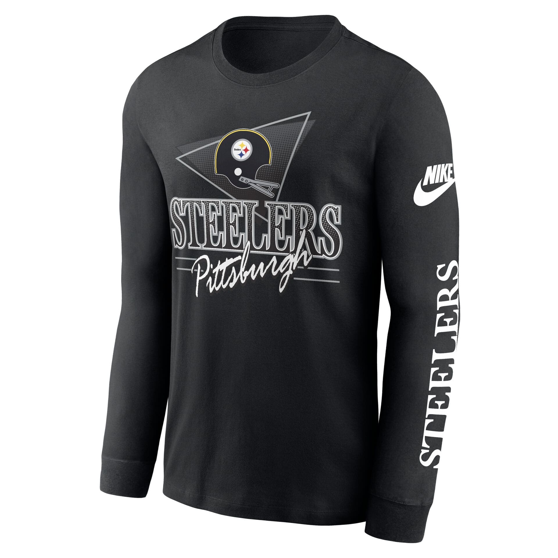 Pittsburgh Steelers Full Blitz Rewind NFL Long Sleeve T-Shirt Black