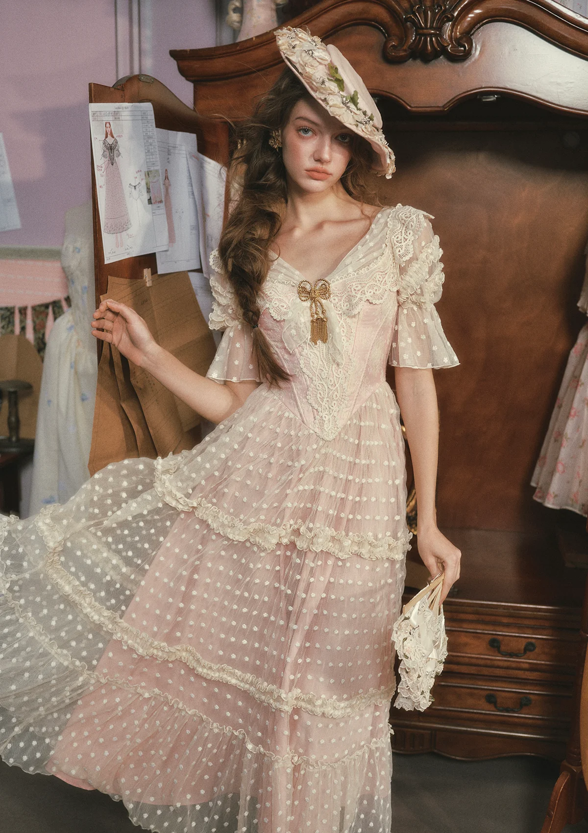 Gilded Invitation Dress（Pink）