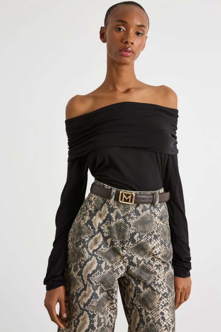 Off-the-shoulder top - BLACK