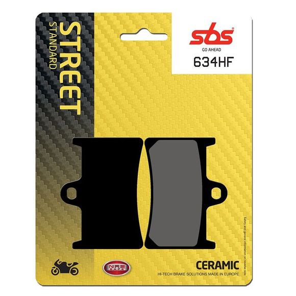 SBS 634HF Organic Front Brake PadsRef: 634HF / 634000