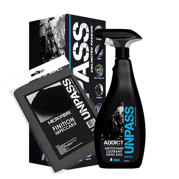 Produit de lavage Unpass Addict sans eau 500ml + Microfibre + Etui/Fourreau UniverselRef : UNP0022 / 910511