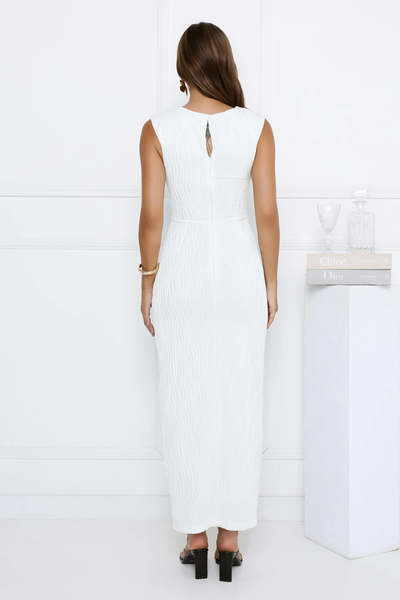 Country Air Midi Dress White