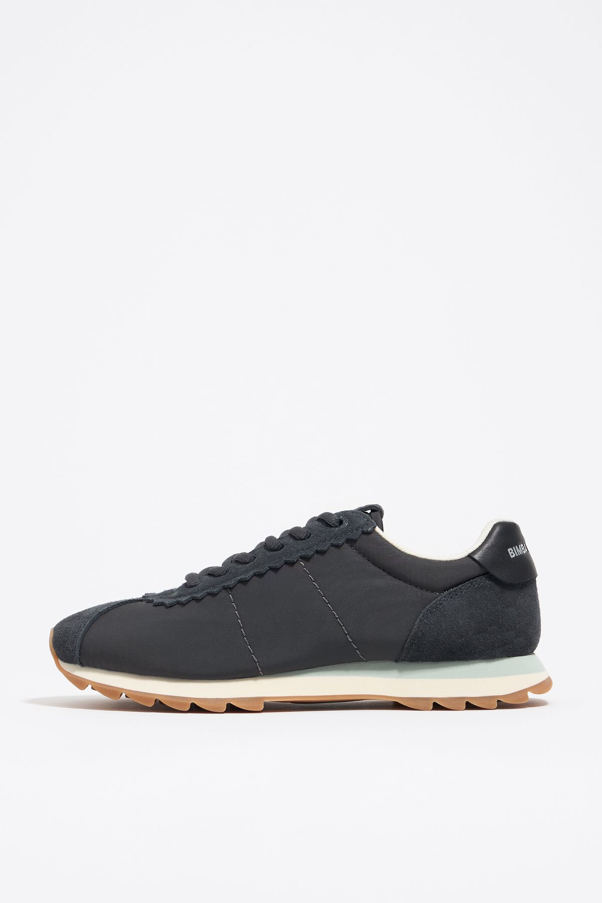 Black retro suede and nylon 13 18 sneaker