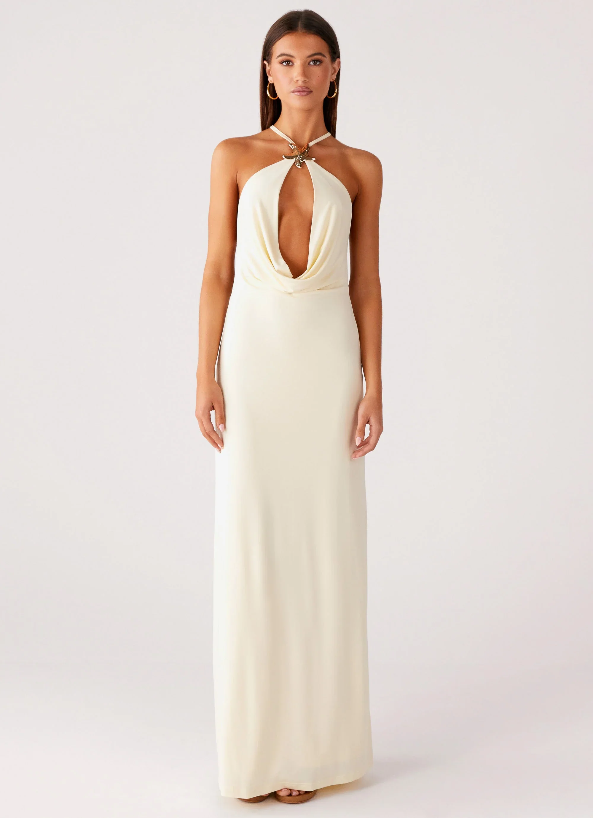 Mistlight Cowl Maxi Dress - Yellow