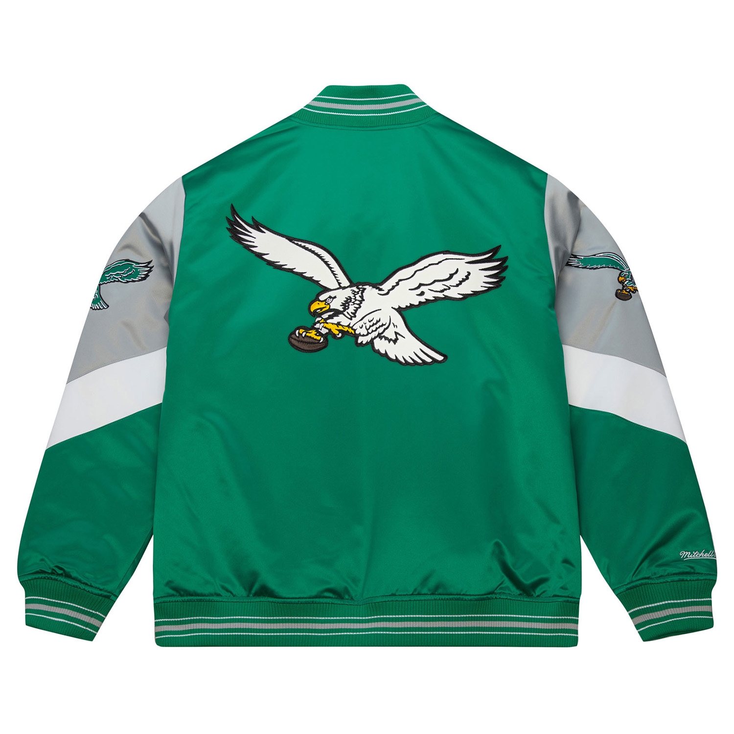 Philadelphia Eagles Throw it Back Heavyweight Satin NFL Jacket Green
