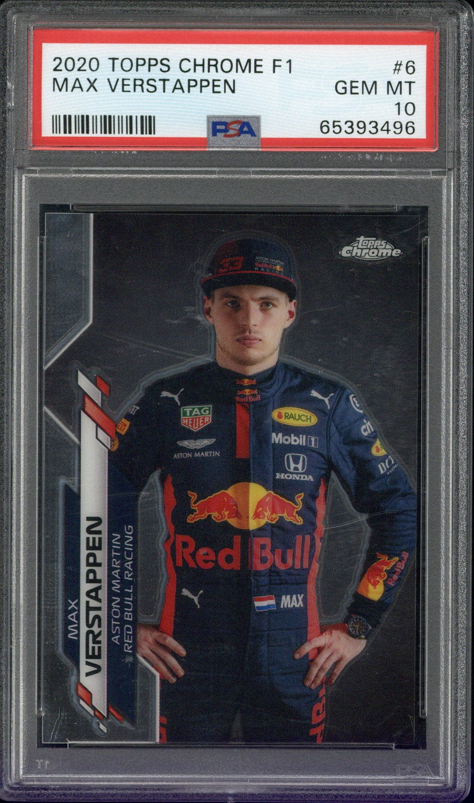 2020 Topps Chrome F1 Racers Max Verstappen #6 (RC) PSA 10