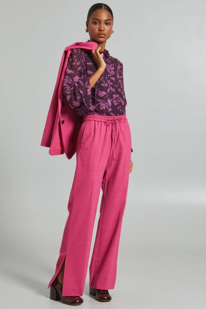 Slit-detailed trousers - FUCHSIA