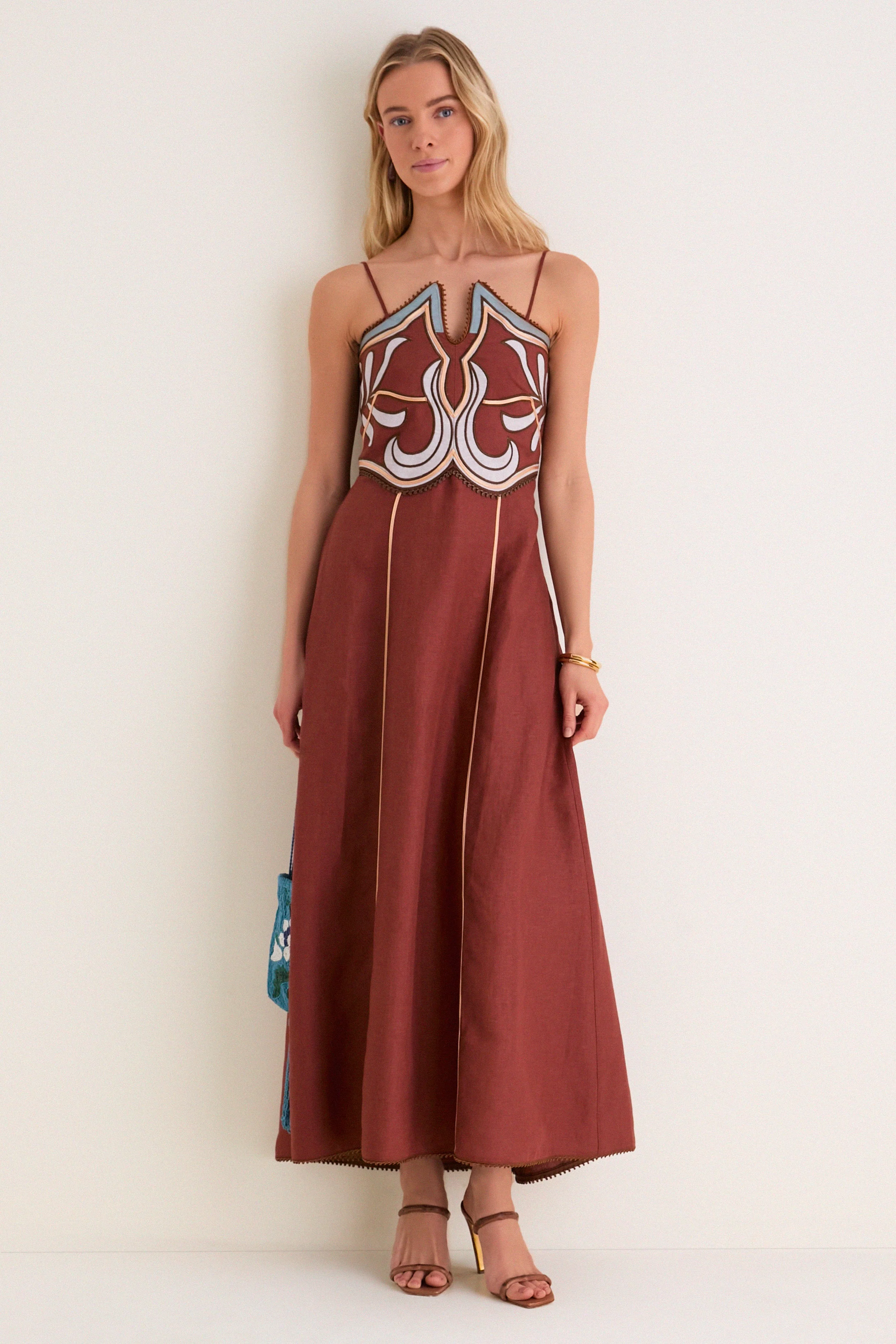 Terracotta Carolina Midi Dress