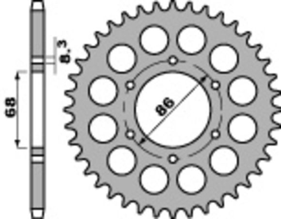Standard steel PBR Crown 468 - 428VOGE 125 125 R - 2023 - 2024Ref: Pbr01435A / 1075392004