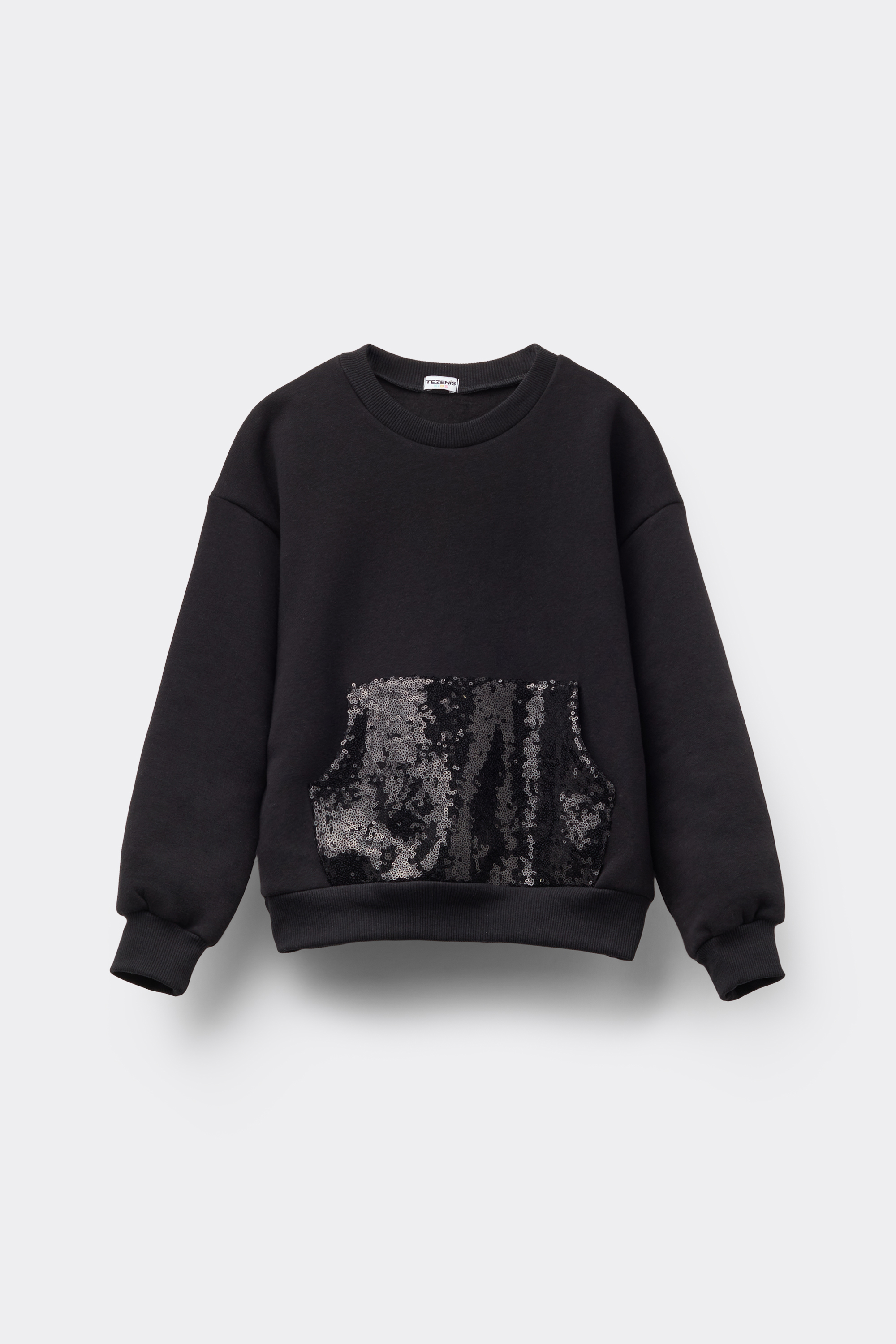 Girls’ Thick Sweatshirt with Sequin Pocket