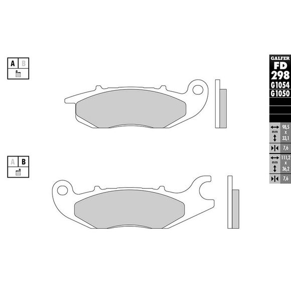 Galfer Sintered Metal Front Brake PadsRef: FD298G1054