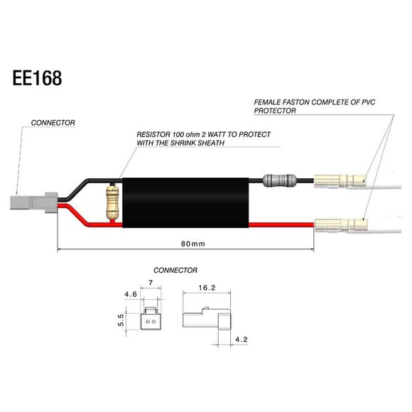 Rizoma wiring resistance kit for turn signalsRef: rz0936 / ee168h