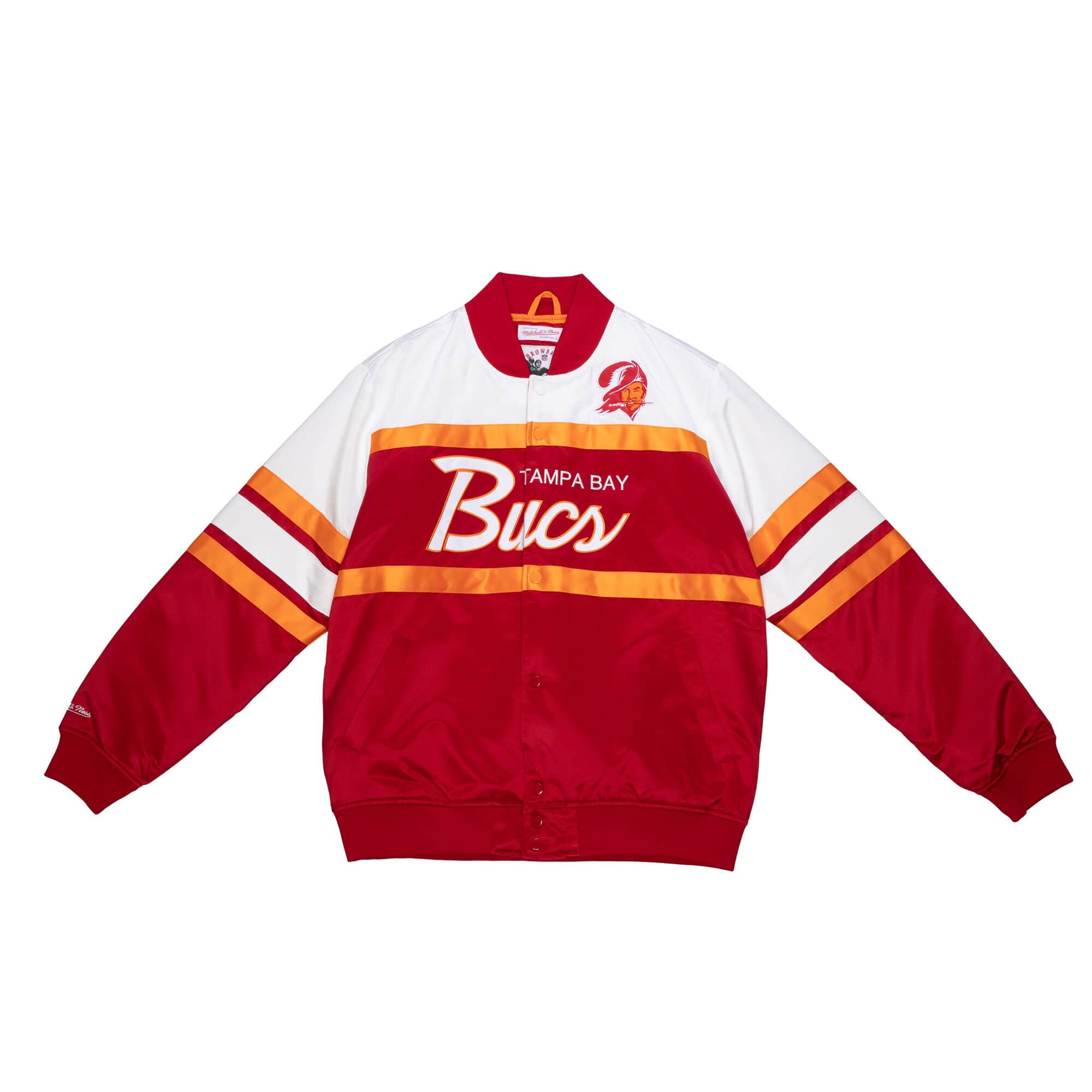 Tampa Bay Buccaneers Mitchell & Ness Script Heavyweight Satin NFL Jacket