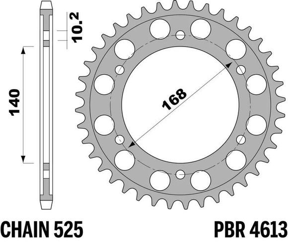 PBR Reinforced Steel Crown - 525 42 teethRef: Pbr01602A / 1108968001