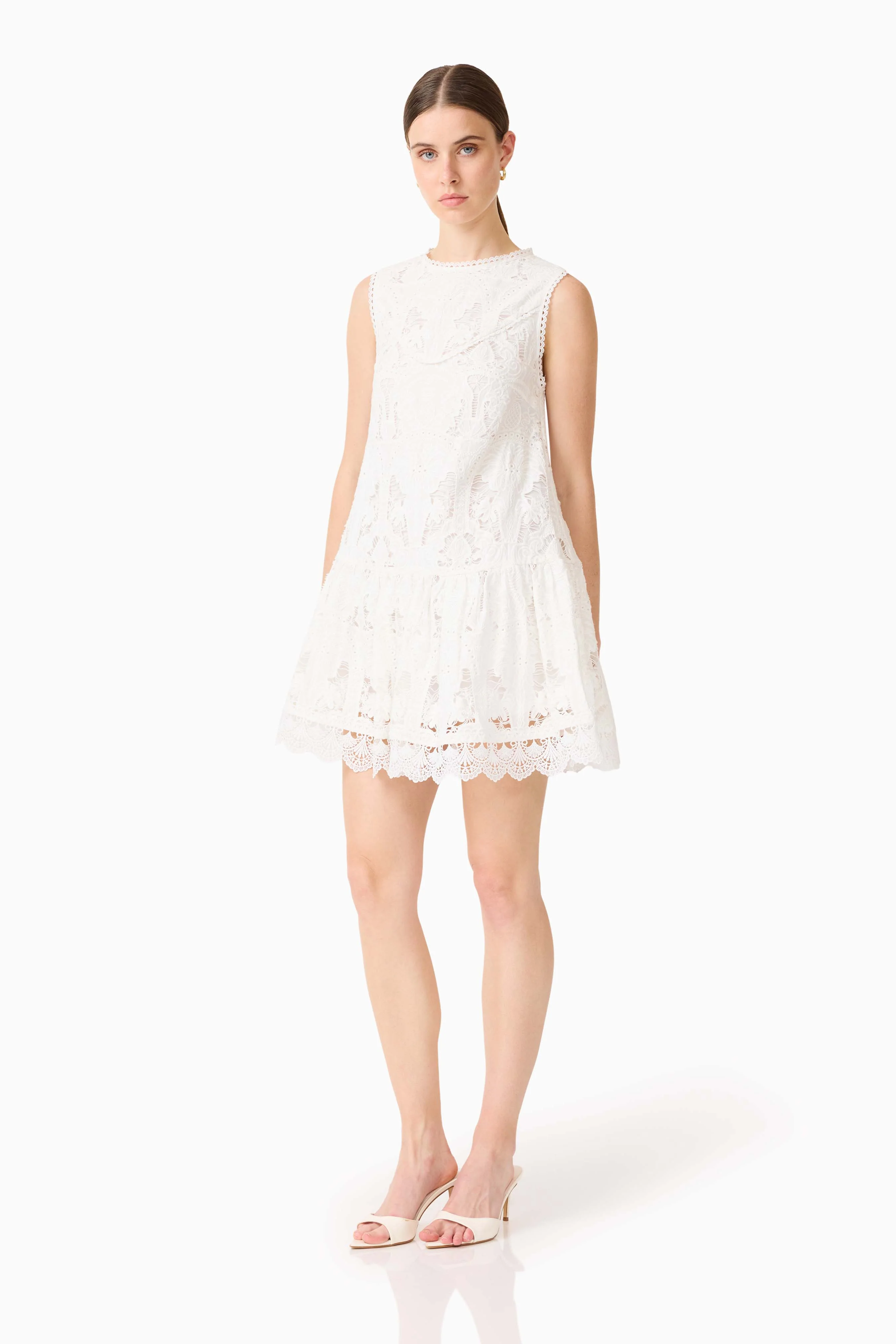 Giovanna Shift Mini Dress in White