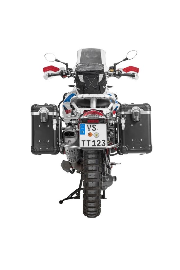 Touratech suitcase Complete kit ZEGA Evo 31/38 - Gray support included - Black anodizedRef: Trt01389A / 01-044-6832-0