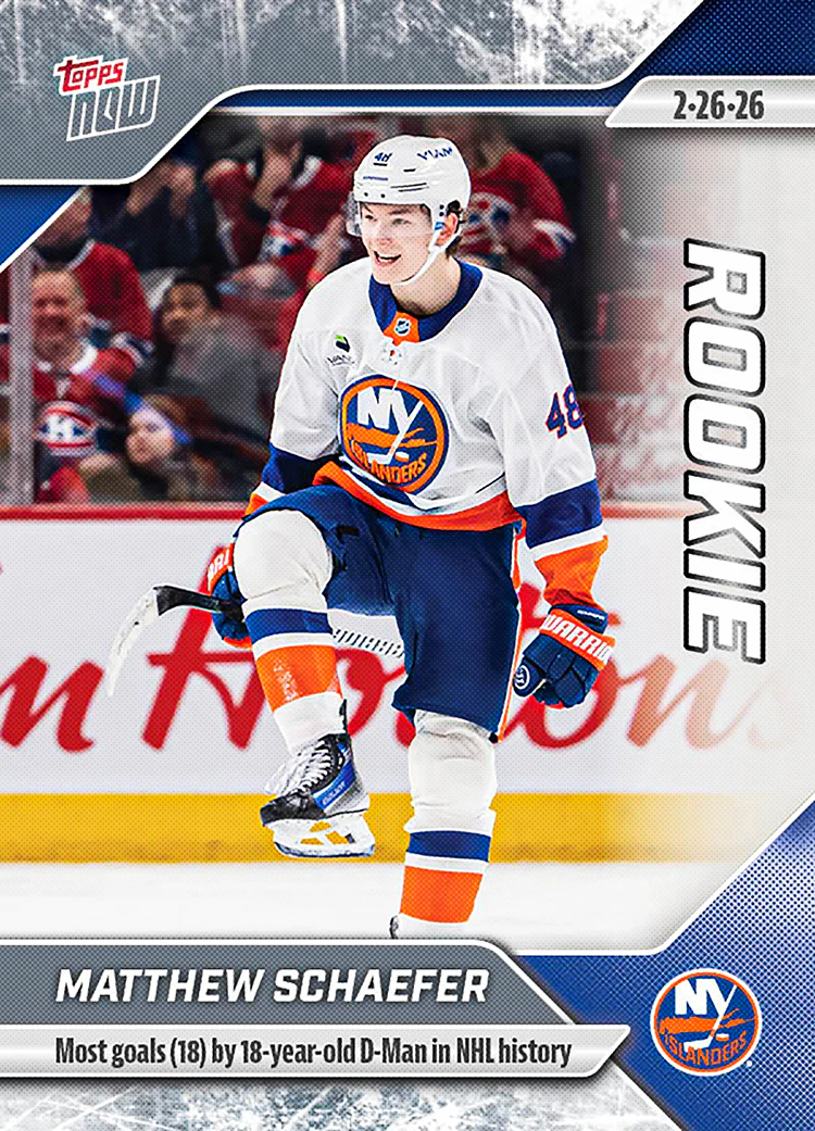 Matthew Schaefer - 2025-26 NHL Topps NOW® - Sticker # 110 Pack - PR: 3100