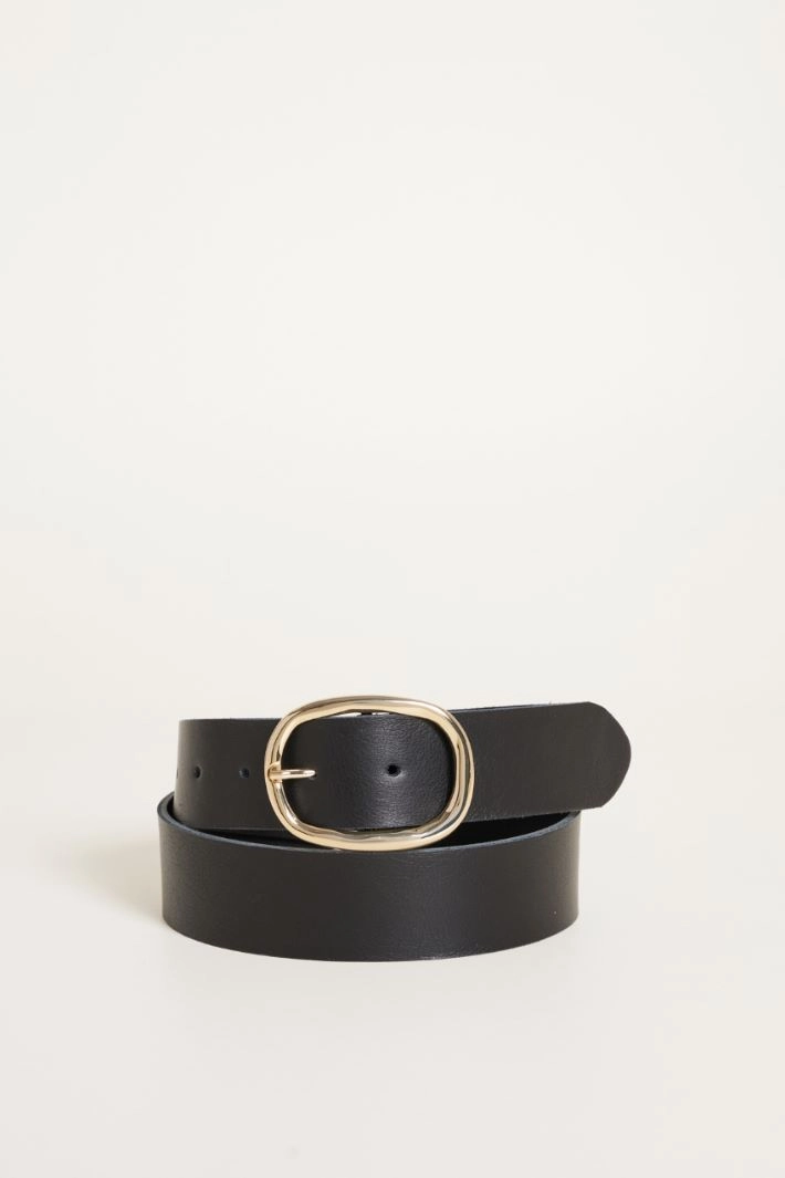 Leather belt - BLACK