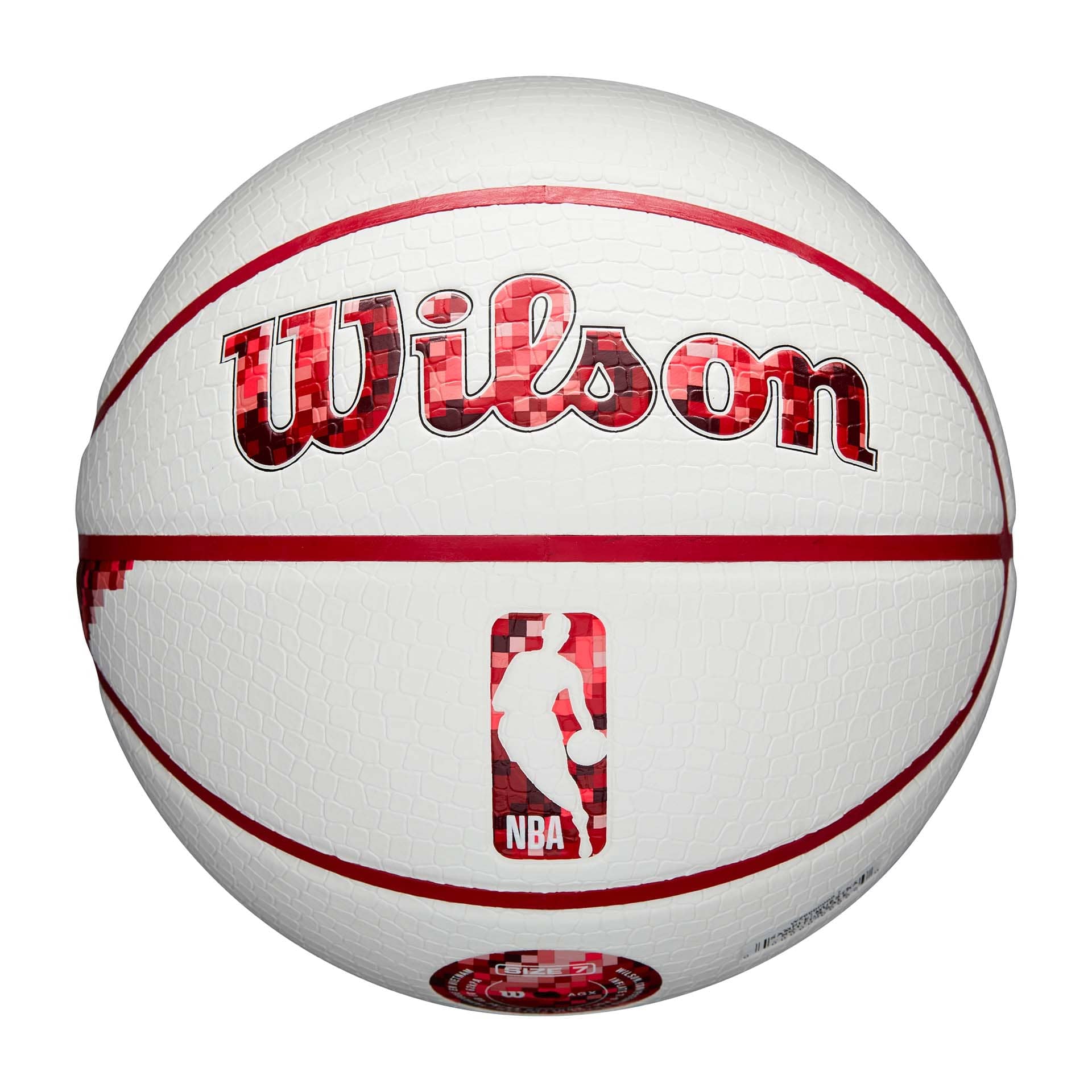 Chicago Bulls Pixel NBA Basketball White (Size 7)