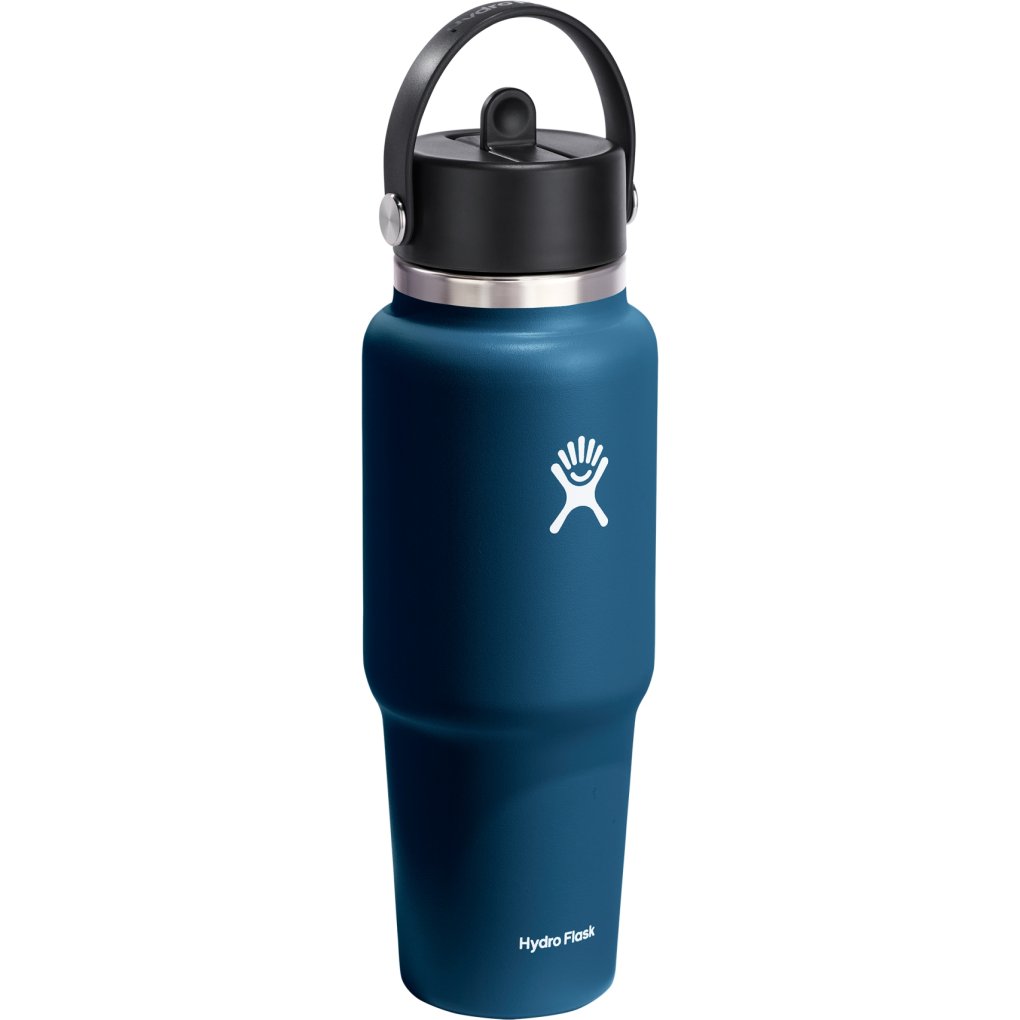 Hydro Flask 32oz Wide Mouth Insulated Travel Bottle + Flex Straw Cap - 946ml - Indigo